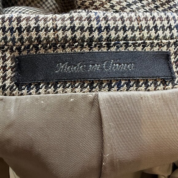 Ralph Lauren Houndstooth Lambswool Brown Tweed Blazer 46R LARP Cosplay Preppy - Picture 7 of 10